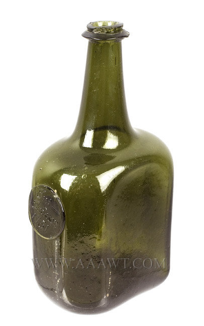 Blown Wine Bottle, Rare Uneven Octagonal, Sealed, Excellent Condition
England
1751, entire view